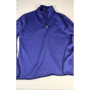 Crown & Ivy Sweater Mens Medium Blue Long Sleeve Quarter Zip Wool Blend Size M